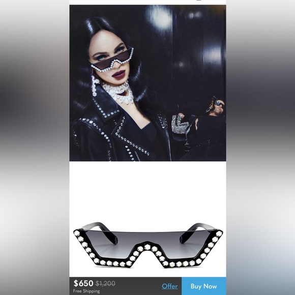 🏆PHILIPP PLEIN Sunglasses Plein Crystal Lux SPP031S Col.0700‼️ - Picture 6 of 16